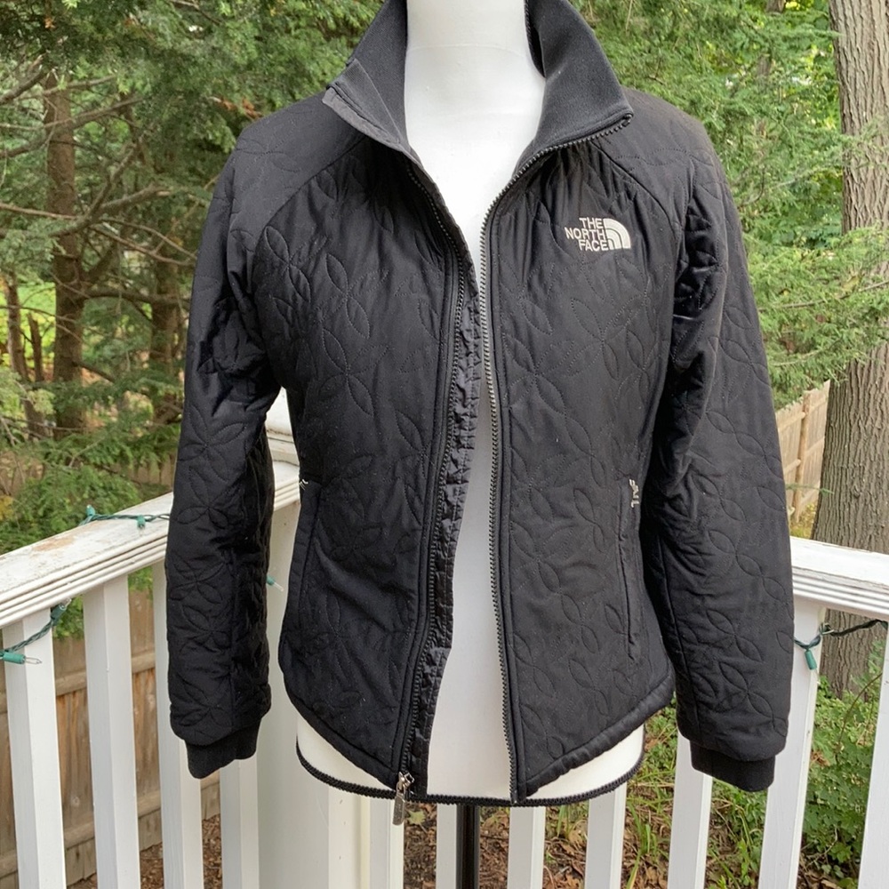 North Face  quilted black zip up jacket excellent